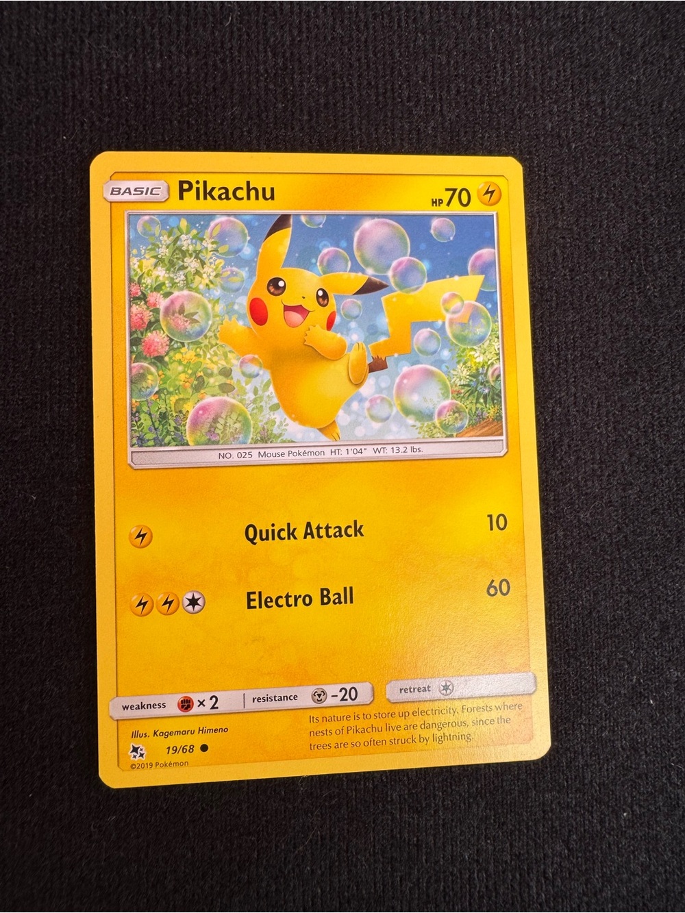 Pokemon Pikachu Yellow Trading Card